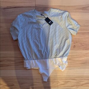 Smash + Tess Gray and Cream Bodysuit